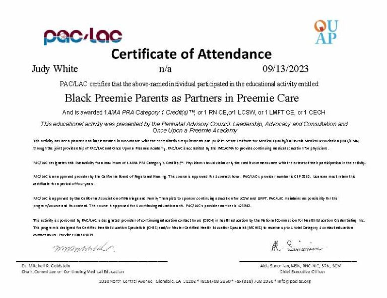 Black Preemie Parents as Partners